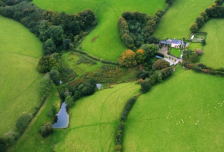 Aerial view of Cutthorne, set in its own valley
